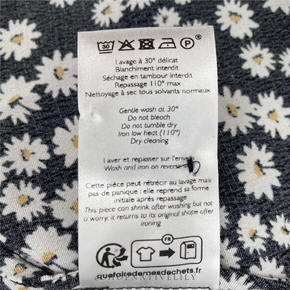 Sézane Women's Norabel Daisies Floral Button Down Mini Dress Sz 40 (US 8), Black - Picture 11 of 13